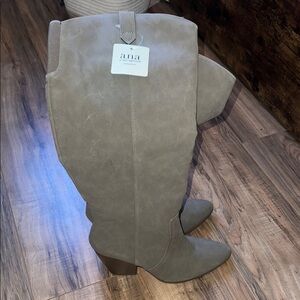 a.n.a Gray Over the Knee Boots with Suede Texture